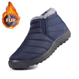 Boots Men Snow Plush Shoes Man Male Winter For Fashion Shoe Waterproof s Hiking Work Footwear 221007
