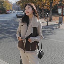 Women's Fur KMETRAM Vest Coat Female Lamb Korean Jacket Autumn Winter Women Suede Pink Jackets Chaqueta Mujer MY3476