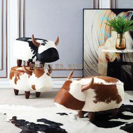 Clothing Storage Designer Leather Calf Personality Creative Animal Cloakroom Shoe Changing Stool Household Footstool Living Room