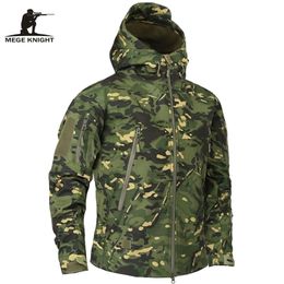 Men's Jackets Mege Brand Clothing Autumn Military Camouflage Fleece Jacket Army Tactical Multicam Male Windbreakers 221006