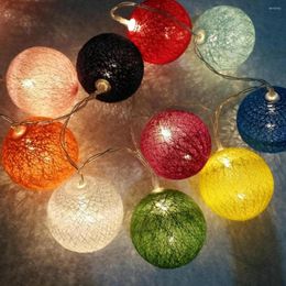 Strings Iguardor 3M 20 1.6M 10 Cotton Ball Battery Powered Fairy String Light Party Holiday Wedding Decor - Colourful