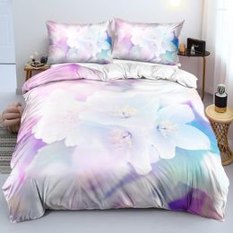 Bedding Sets 3D Beautiful White Flower Set Custom Design Duvet Cover Full Double King Size 203x230cm Bed Linen Soft Home Textile