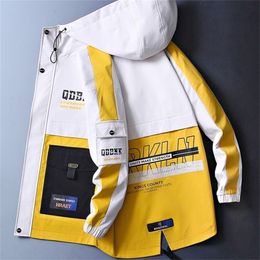 Men's Jackets Cool Men Patchwork Streetwear Male's Casual Windbreaker Coat Male Hip Hop Oversize 3XL 221006