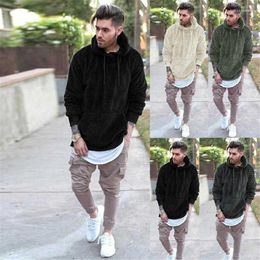 Men's Hoodies Fur Fleece Top Hooded Jacket Coat Hoodie Sleeve Warm Long Mens Winter Sweatshirt