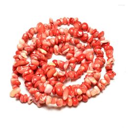 Beads Wholesale Gravel Shape Dye Pink Natural Coral 5-8 Mm Stone For Jewellery Making DIY Bracelet Necklace Strand 34''