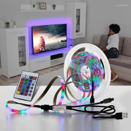 Strips 2835 5V LED Tape Light Strip Set 5 Metre Plus 24Key Remote Control Multicolor Lamp String For Party Decoration