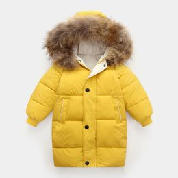 Down Coat Winter Thick Long Kid s For Boy Jacket Girl Fur Collar Hooded Fashion Snowsuit 3 10Y Teen Children Overcoat Parkas 221007