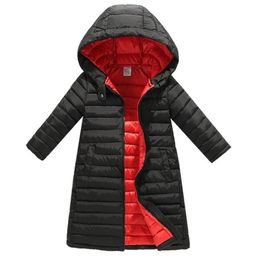 Down Coat Child Girl clothes Jackets for girls children's autumn winter clothing Kid Hooded Thin cotton-padded jacket parka long coat 221007