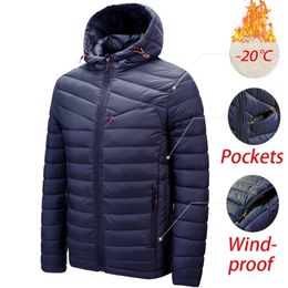 Men Parkas Men Men Autumn Inverno Casaco impermeável quente de inverno masculino Casual Outwear Chapéu destacável Roupfits masculino 221007