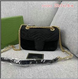 Designer-velvet bags handbags women famous shoulder bag luxury handbags purses chain fashion crossbody bag 22x7x14cm