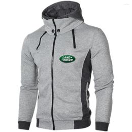 Men's Hoodies Men'sLAND ROVER Print Hoodie Outerwear Sport Zipper Multi-zip Slim Hooded Jacket Casual Long Sleeve Sweatshirts Man Dc