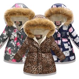 Down Coat Fashion Children Clothing Winter Fur Jacket For Girls 8 10 years Warm Hooded Thick Cotton Padded Long Coats Toddler Clothes 221007