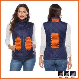 Jackets Women Winter USB Heating Vest Smart Cotton Infrared Electr Skating Ski SportWaistcoat Warm Y2210