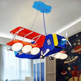 Pendant Lamps Children's Room Lights Boy Aircraft Lamp Personality Creative Cartoon Kindergarten Study Light Kids LU809135