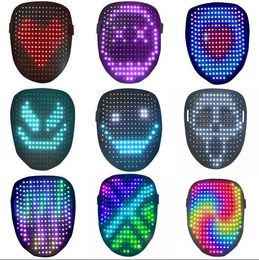 Halloween LED mask luminous mask 25 dynamic pictures 25 still picturess face-changing induction party dance bar atmosphere propss RRE14745