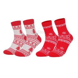 Christmas Snowflake Printed Stocking Red Snowflake Socks Women Winter Autumn Cotton Stockings Xmas Party Decoration Sock TH0542