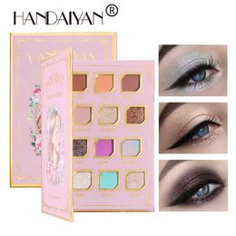HANDAIYAN 12 Colour Eyeshadow Palette Shimmer Glitter Highlighter Matte Eye shadow Long Lasting Waterproof Shimmer Pigment Makeup