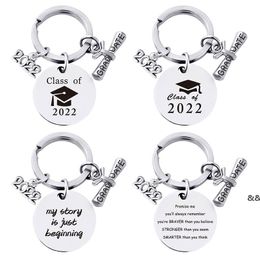 Stainless Steel Graduation Keychain Pendant Metal Keychains Key Chain Luggage Decoration Keyring Creative Graduation Gift JNB16049