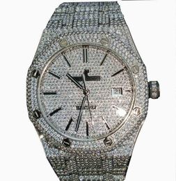 Bust Down Watch Vvs Moissanite Diamond Iced Out Luxury Best Clone Automatic Movement Mechanical Wristwatch EDX2