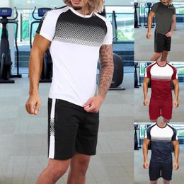 Men's Tracksuits Men's 2022 Summer 2 Piece Sports Suit Cotton Comfortable Sweatsuits For Men Sweatpants Casual Sweatshirt Jogging Suits