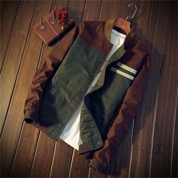 Men's Jackets Brand Green Casual Teens Jacket Men Turn-down Collar Long Sleeve Tactical Bomber Military Mens Thin Coat 4XL 221006