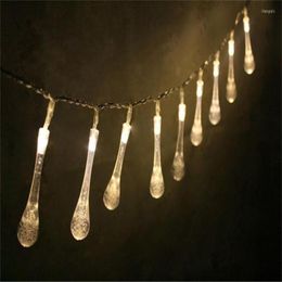 Strings 1.5M 10LED 6m 30 LED Solar Christmas Lights 8 Color Waterproof Water Drop Fairy String For Outdoor Garden