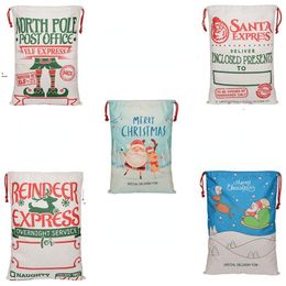 Canvas Large Capacity Christmas Stocking Bags Merry Christmas Candy Gifts Bags GCB16040