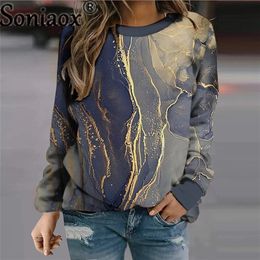 Women's Hoodies Sweatshirts Autumn Fashion Pullover Geometric Print Long Sleeves O Neck Loose Streetwear For Women 221007