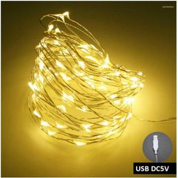 Strings 2M 3M USB LED String Lights Waterproof Light Christmas Outdoor Lighting Copper Wire Wedding Party Fairy