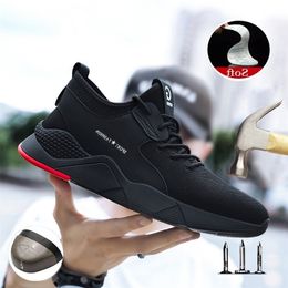 Boots work shoes mens light sneakers Safety comfortable large size antismashing steal toe casual nonslip puncture shoes 221007