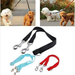 Dog Collars Pet Coupler Leash Double Walking Lead Chain Bungee Elastic Two Dogs Splitter Tow Belt Chest Strap