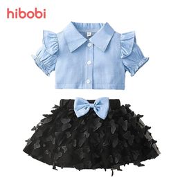 Clothing Sets hibobi Baby Girl Summer Clothing Sets Baby Girls Clothes Shirt Top Tutu Skirts 2pcs Outfits Sets 0-6T 221007