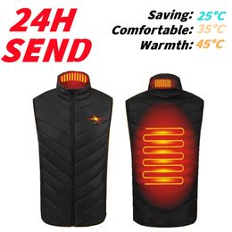 Jackets Winter Women Men's Vest Black Usb Cycling Heated Smart Heating Thermal Clothing Hunting Y2210