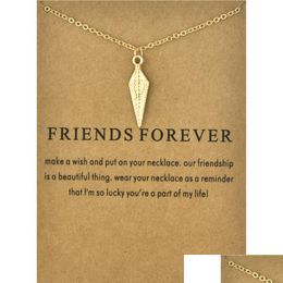 Pendant Necklaces Rhombic Arrow Pendant Necklace Clavicle Chain With Card Statement Women Jewellery Best Friend Personalised Bdejewelry Dh13V