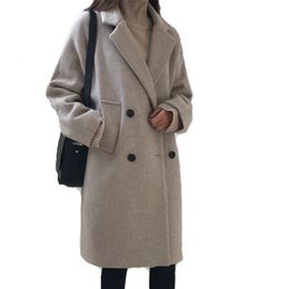 Womens Wool Blends Fashion Long Coat Winter Coat Women Casaco Feminino Girl Wool Coat Manteau Femme Clothes Jacket Women 221007