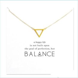 Pendant Necklaces Card Choker Necklaces With Gold Sier Hollow Triangle Pendant Necklace For Fashion Women Jewelry Nce Drop De Bdehome Dhk1E