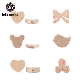 Baby Teethers Toys Let'S Make 50pc Beech Wooden Five-Pointed Star Beads Bow Teething 221007