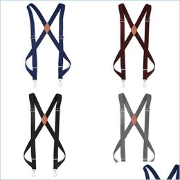 Suspenders Two Clips Suspenders Tightness Overlap Hook Belt Woman Man Elastic Fashion Accessory Mti Colour Currency Braces 15Dm K2 Dro Dhrby