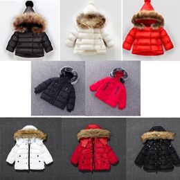 Down Coat High Quality Winter Baby Cotton Coat Children Hooded Jacket with Fur Kids Thick Outewear Girls Boys Tops Parkas 8 Colors 221007