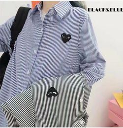 2023 Summer Japanese Style Womens Slim Fit Bluses Play Designer Shirts Eyes Big Heart Brodery Shirt Fashion Blus Quality