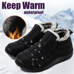 Boots Women Winter Waterproof Shoes Snow Warm Fur Ankle Female Slip On Flats Casual Plush Botas Mujer 221007