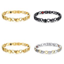 Link Chain 316L Stainless Steel Women Magnet Health Energy Bracelets Fashion Ladies Magnetic Love Bangle Function Pseras Jewellery Acc Dhubh