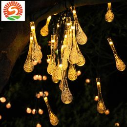 39 FT 100 LED String Battery Operated Waterdrop Lights Fairy String Light Decor Bedroom Patio Indoor Outdoor Party Wedding Christmas Tree Garden