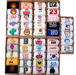 Men's Socks Promotional Pack For Girl Women Ladies Design Cute Figures Cotton Funny Cartoons Crew