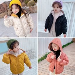 Down Coat Winter Girls Warm Jackets Kids Fashion Printed Thick Outerwear Children Clothing Autumn Baby Girls Cute Jacket Hooded Coats 221007