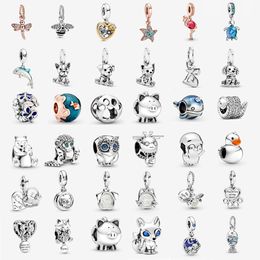 925 Sterling Silver Dangle Charm Women Beads High Quality Jewelry Gift Wholesale Cat Dog Paw Turtle Pendant Bead Fit Pandora Bracelet DIY