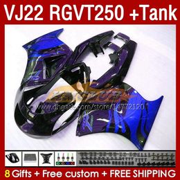 & Tank Fairings For SUZUKI RGVT250 VJ 22 RGV RGVT 250 CC RGVT-250 160No.178 RGV250 SAPC VJ22 90 91 92 1993 1995 1996 RGV-250 1990 1991 1992 93 94 95 96 OEM Fairing blue flames