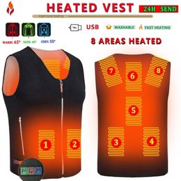 Men's Vests Heating vest men winter jacket women Warm Electric Thermal Waistcoat Fish Hiking Outdoor camping Infrared USB Heated vest jacket 221006