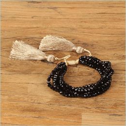 Beaded Strands Bracelet For Women Gift Mexican Bracelets Tassel Pseras Femme Crystal Jewellery Drop Delivery 2021 Carshop2006 Dhad3