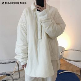 Women's Down Parkas ZURICHOUSE Long Oversized Women's Parkas Lapel Shirt Pullover Type Overcoat Female Warm Long Sleeve Winter Coat Femme 221007